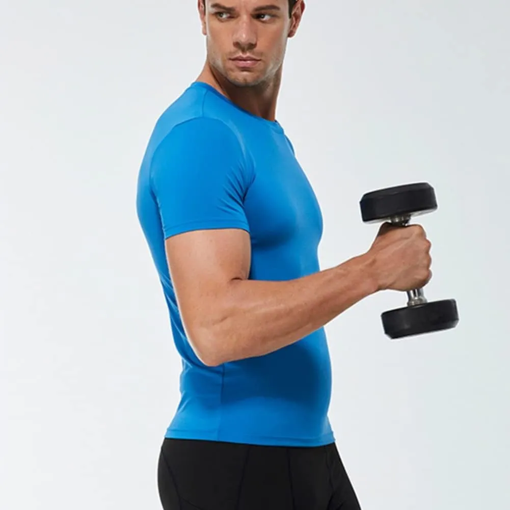 1 or 2 Pack Men's Compression Shirts Short Sleeve, Workout T-Shirt Quick Dry Baselayer Sport Shirt Running Tops