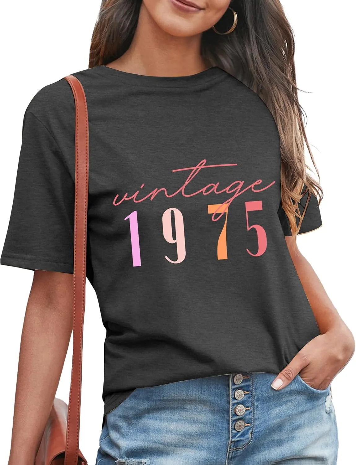 50th Birthday Gifts for Women Fifty Birthday Shirts: Vintage 1975 Shirt 50 Years Old Birthday Party Graphic T-Shirt