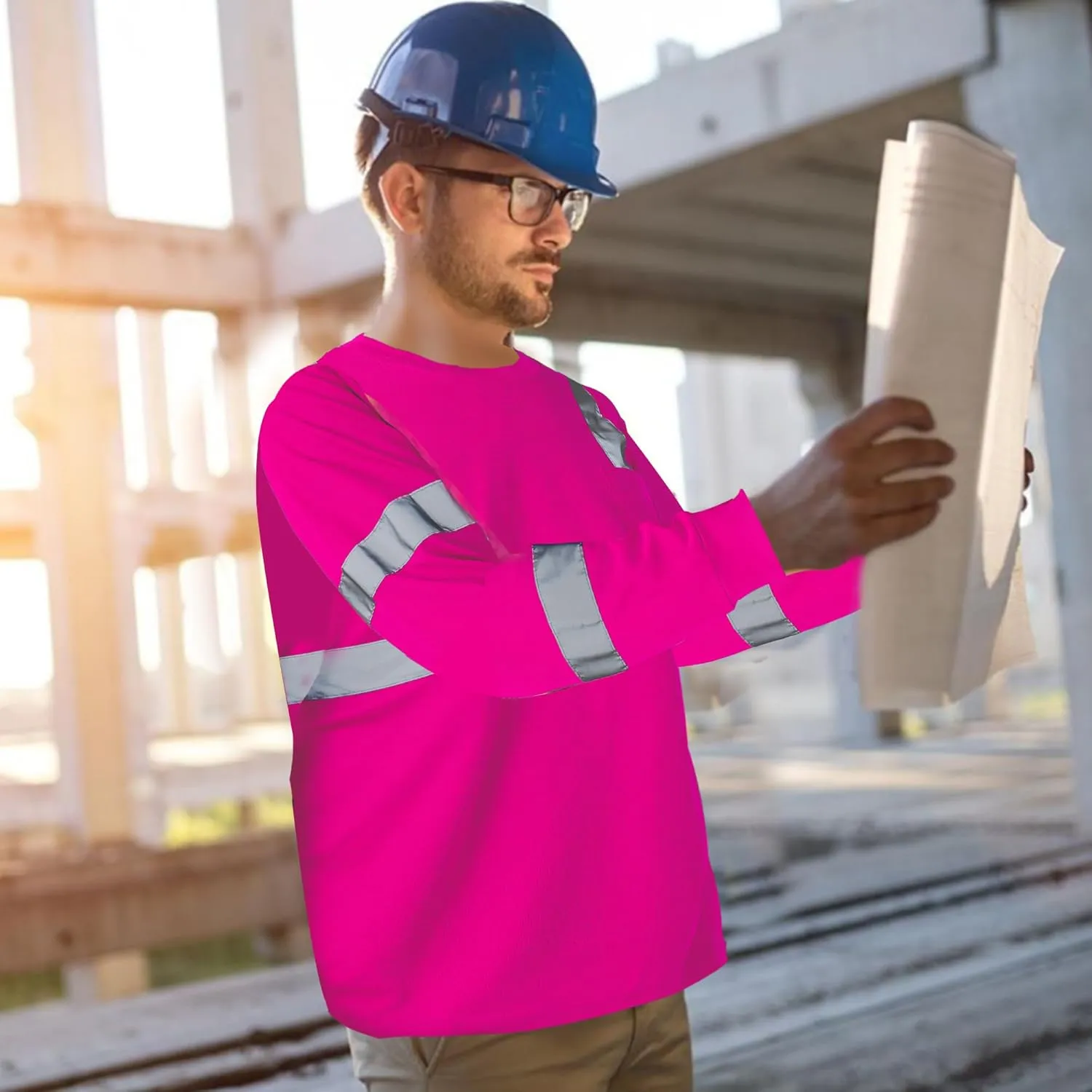 A-SAFETY Safety Shirt,High Visibility Work T Shirt Long Short Sleeve Class 3 (XS-6XL)