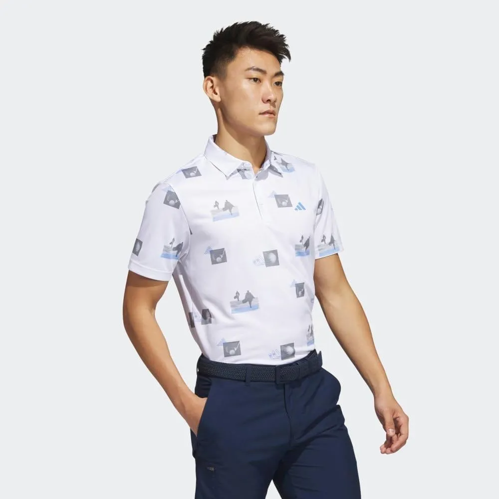 adidas Men's Allover Printed Golf Polo Shirt