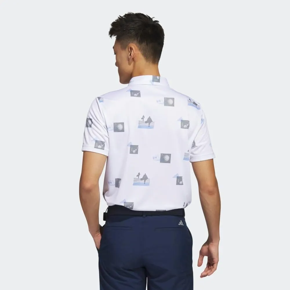 adidas Men's Allover Printed Golf Polo Shirt