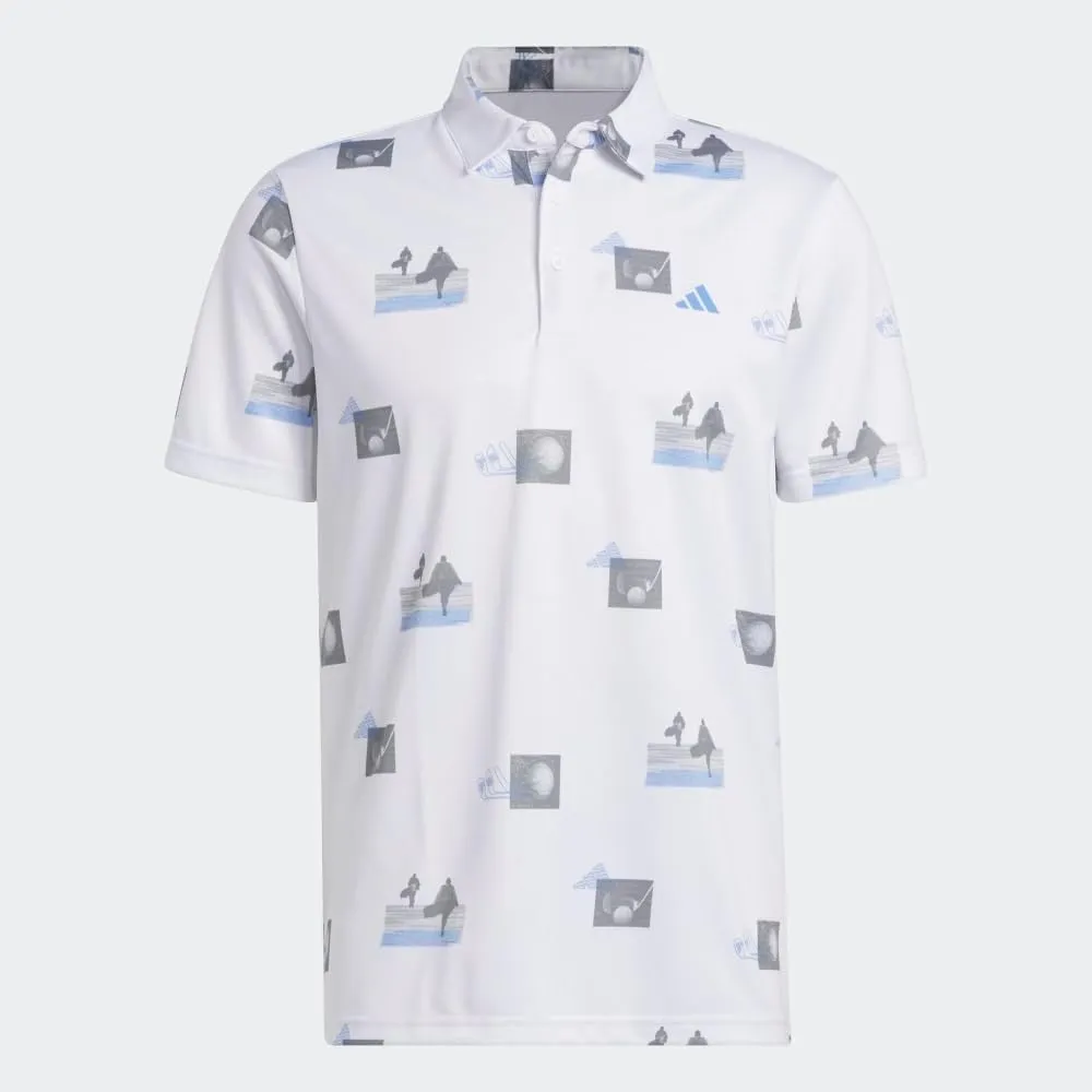 adidas Men's Allover Printed Golf Polo Shirt
