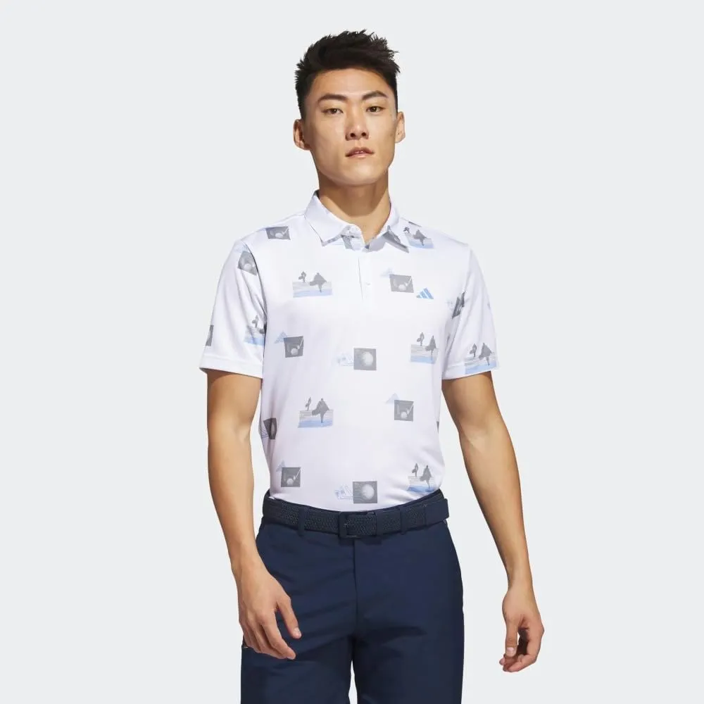 adidas Men's Allover Printed Golf Polo Shirt