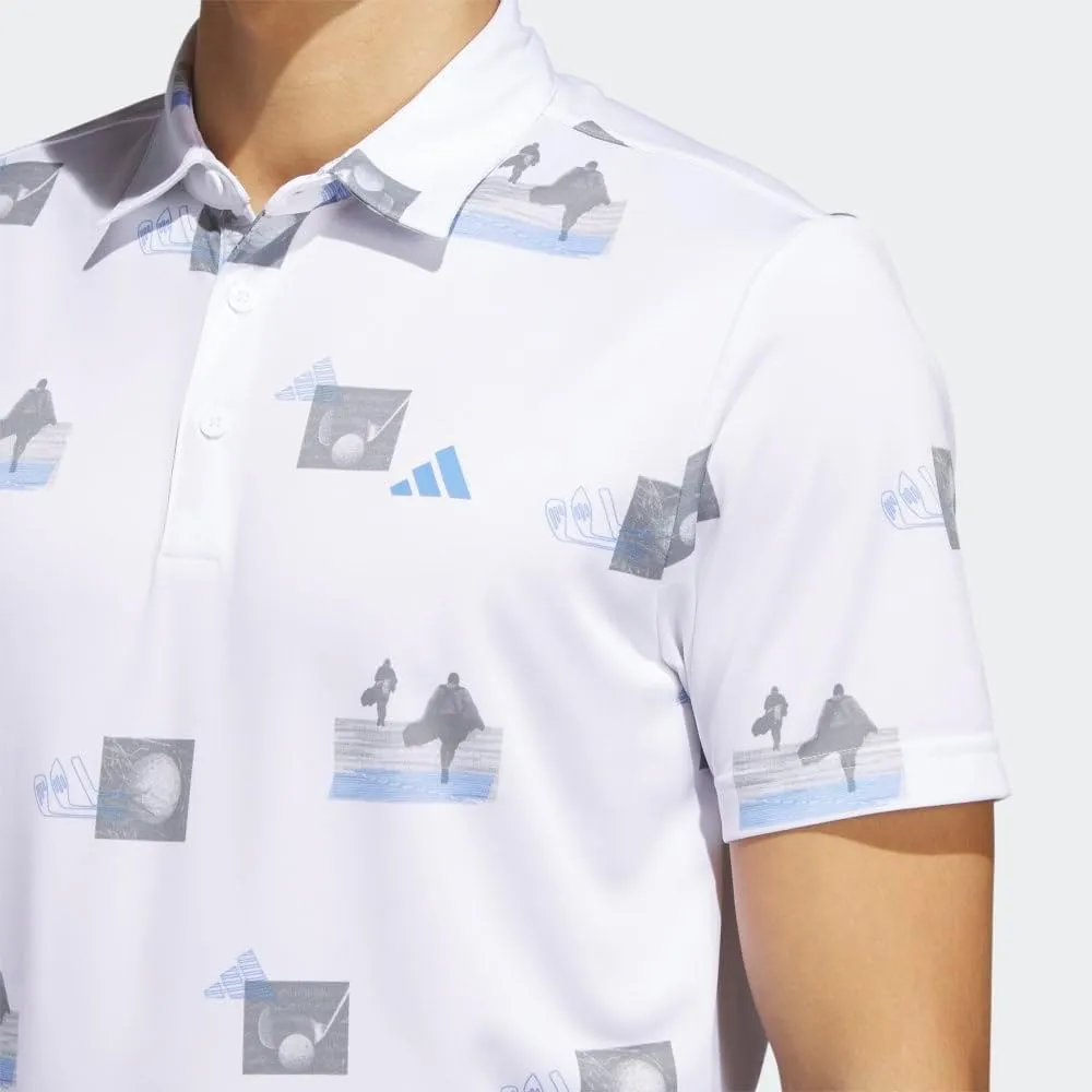 adidas Men's Allover Printed Golf Polo Shirt