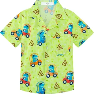 APTRO Boy's Hawaiian Shirt Tropical Beach Casual Summer Shirt with Pocket Short Sleeve 4-15 Years