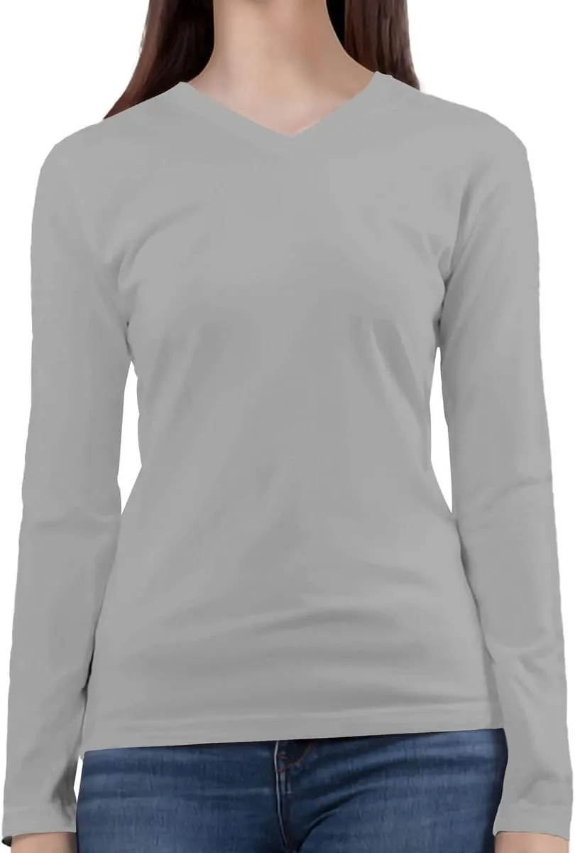 BaHoki Essentials Long Sleeve V-Neck Undershirts - Great Stretch and Layering Piece - 5 Pack