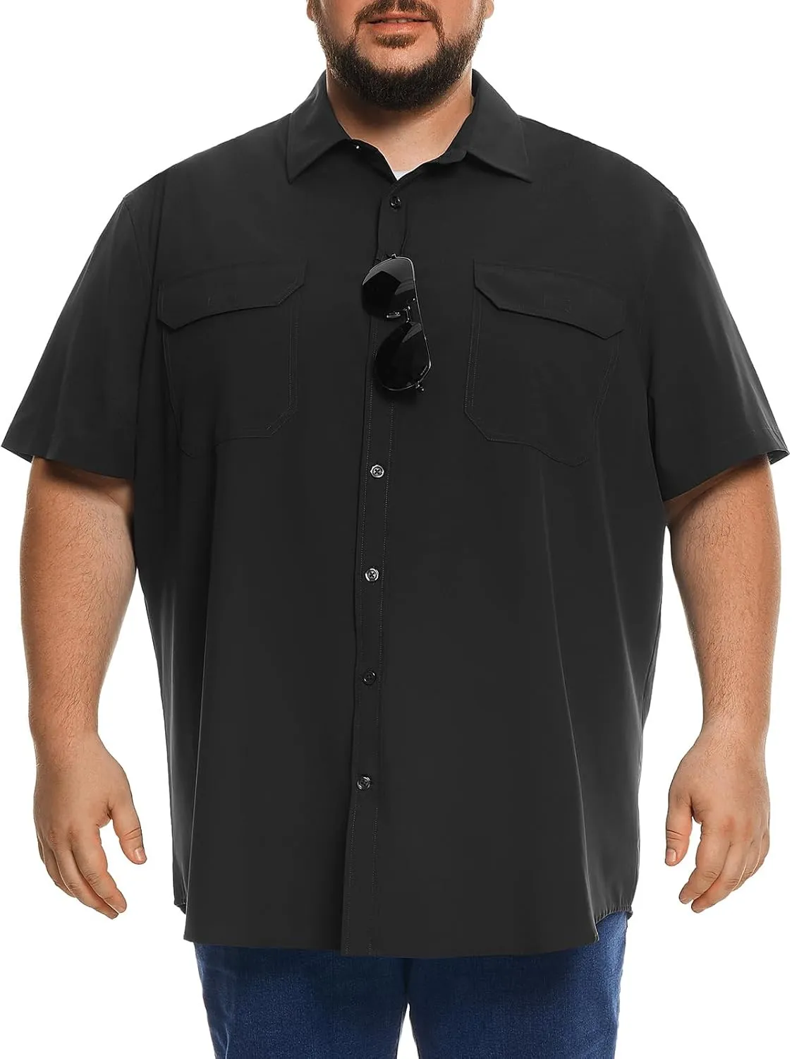 Big and Tall Mens Fishing Shirt UPF 50  Sun Protection Shirt SPF Quick Dry 2XL-6XL