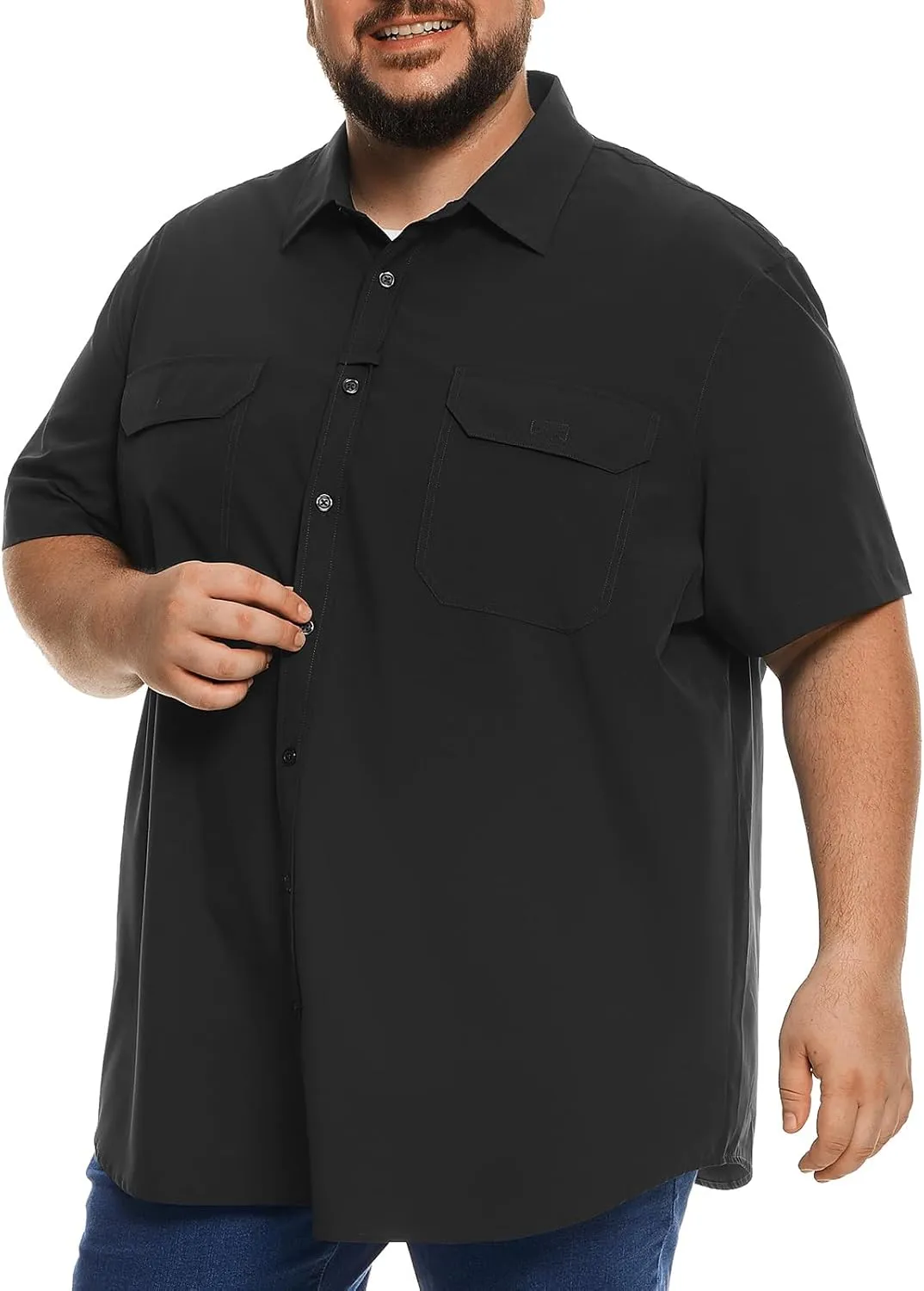 Big and Tall Mens Fishing Shirt UPF 50  Sun Protection Shirt SPF Quick Dry 2XL-6XL