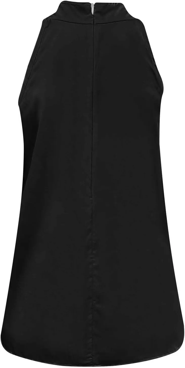 Binmer Womens Crisscross Halter Tops Summer Fashion Blouse Off Shoulder Sleeveless Shirts Casual Loose Solid Tunic Vest Camis