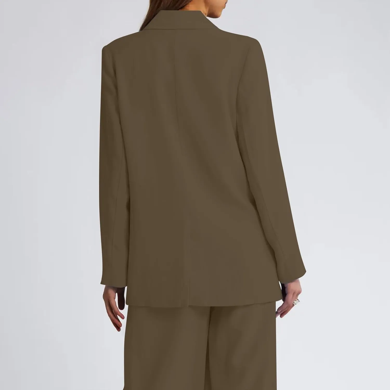 Blazer Jackets for Women Long Sleeved Relaxed Fit Office Work Suit Jackets Solid Lapel Open Front Coat with Pockets