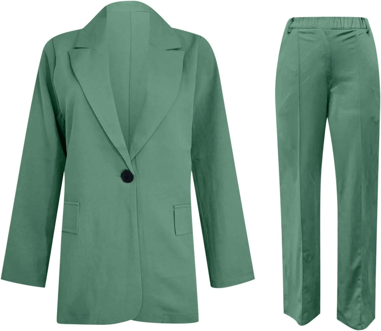 Blazer Sets Women 2 Piece Outfits Dressy Pant Suits Business Casual Outfits Loose Straight Leg Pants Work Clothing Set