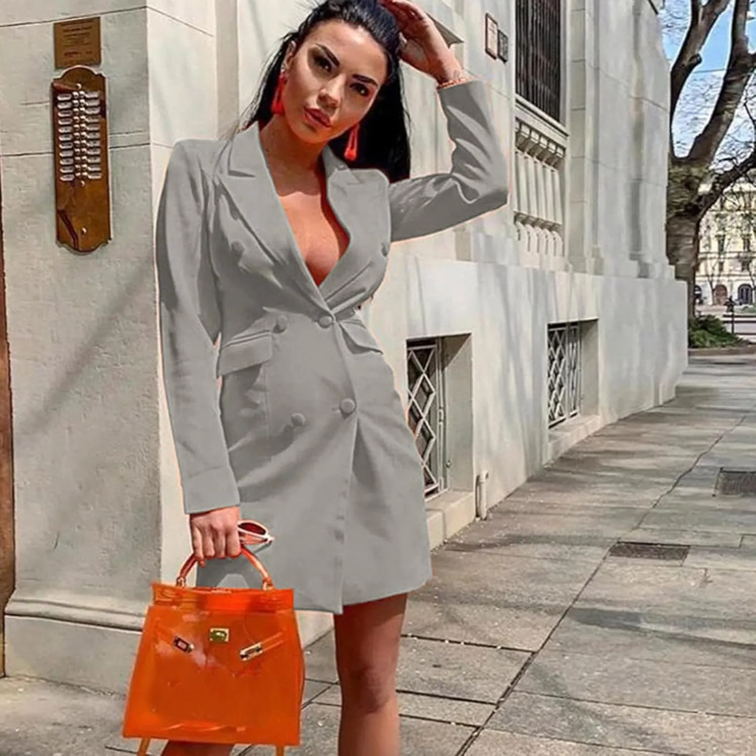 Blazers for Women Bussiness Casual Long Sleeves Botton Down Blazer Jackets Dressy Work Office Suite Jacket with Pocket