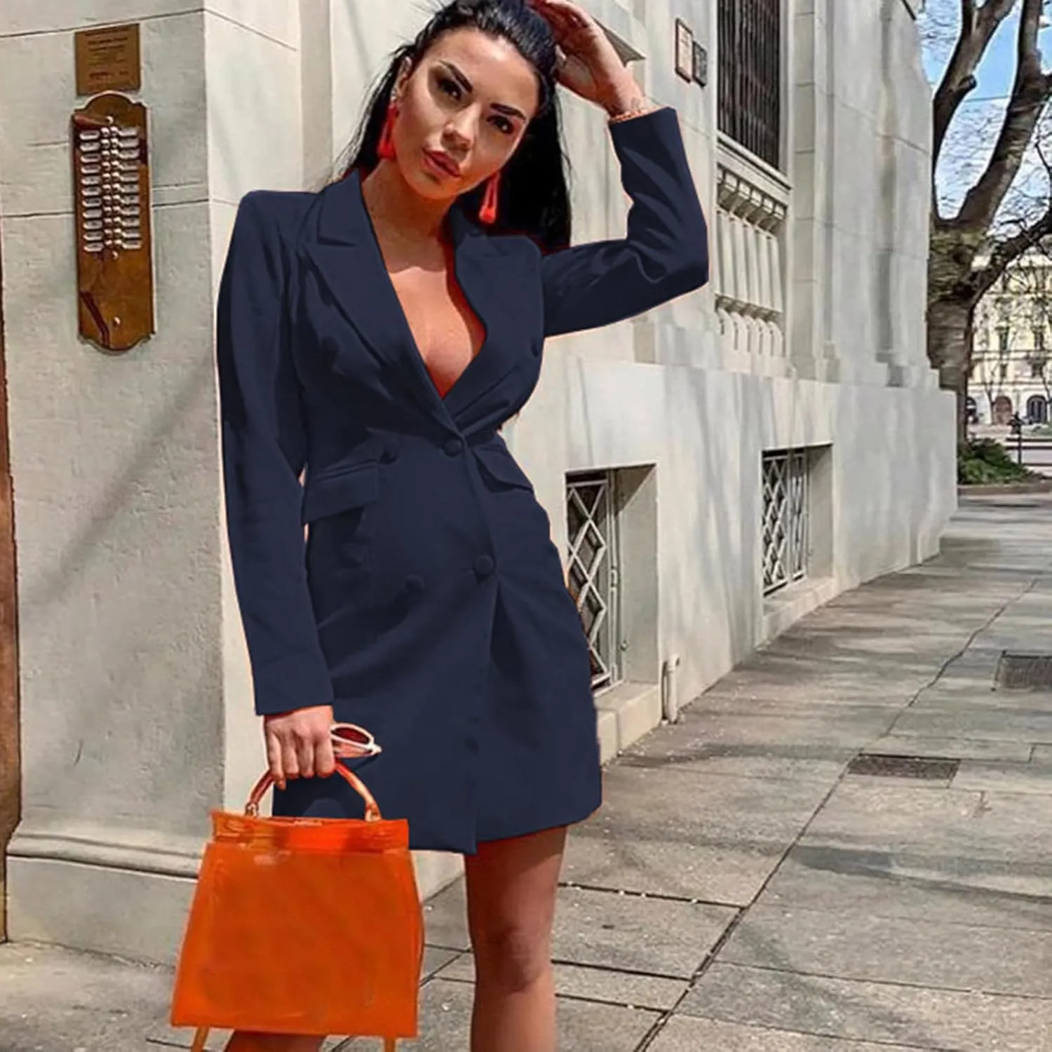 Blazers for Women Bussiness Casual Long Sleeves Botton Down Blazer Jackets Dressy Work Office Suite Jacket with Pocket