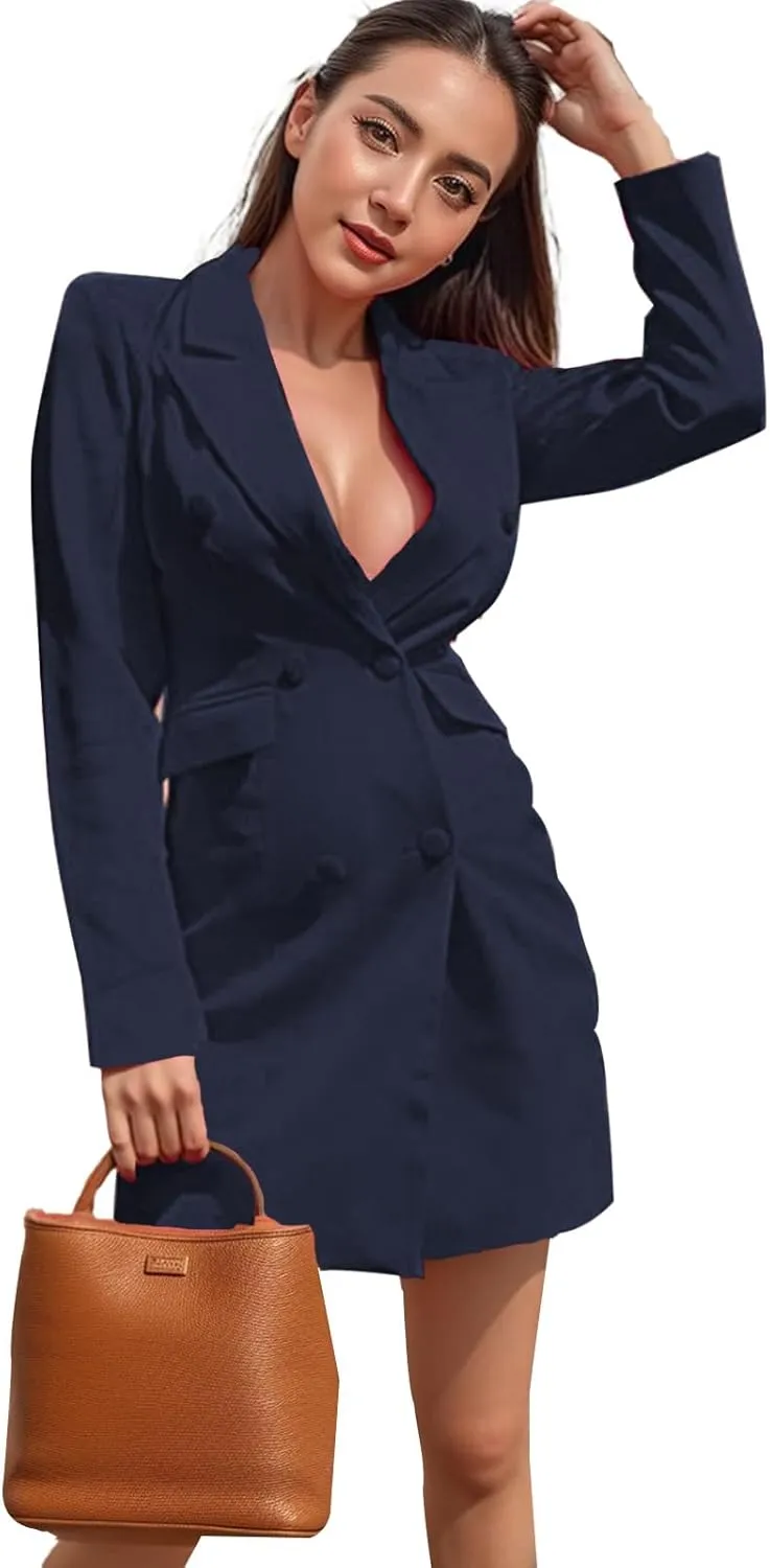 Blazers for Women Bussiness Casual Long Sleeves Botton Down Blazer Jackets Dressy Work Office Suite Jacket with Pocket