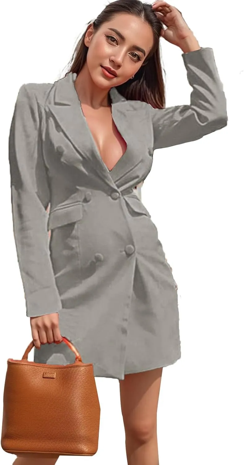 Blazers for Women Bussiness Casual Long Sleeves Botton Down Blazer Jackets Dressy Work Office Suite Jacket with Pocket