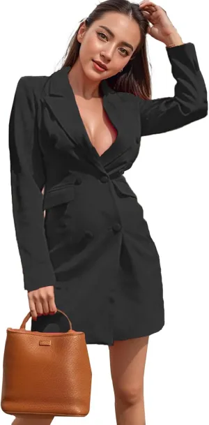 Blazers for Women Bussiness Casual Long Sleeves Botton Down Blazer Jackets Dressy Work Office Suite Jacket with Pocket