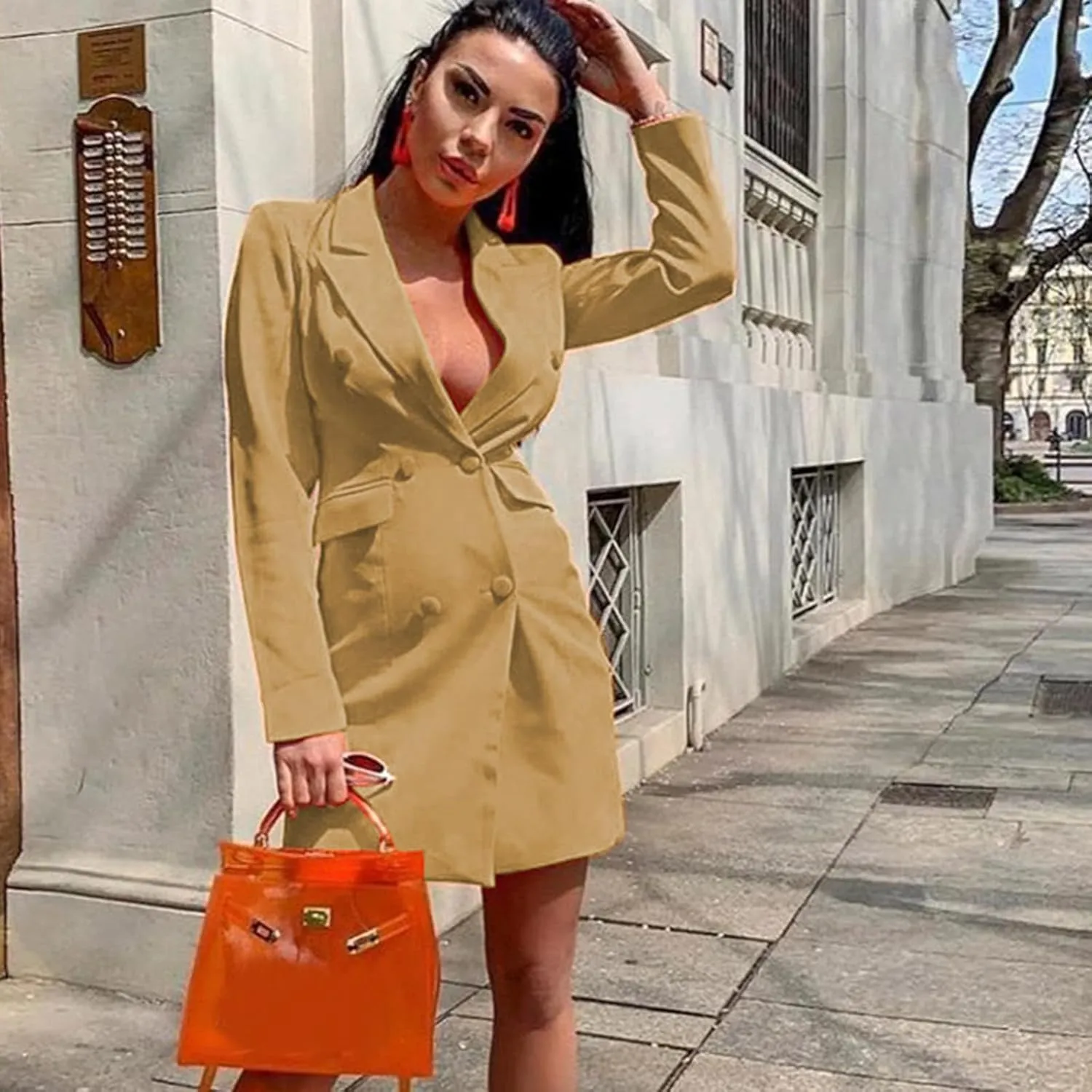 Blazers for Women Bussiness Casual Long Sleeves Botton Down Blazer Jackets Dressy Work Office Suite Jacket with Pocket