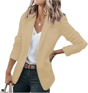 Blazers for Women Bussiness Casual Sleeveless Button Blazer Jackets Work Office Open Front Long Sleevse Suite Jacket