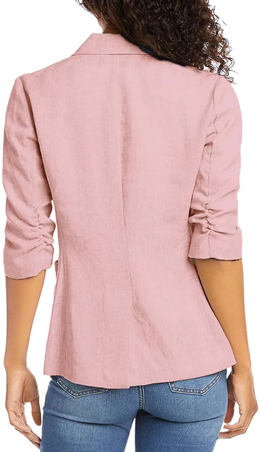 Blazers for Women Fashion Casual Single-Breasted Suit Jackets Long Sleeve Open Front Work Office Blazer with Pockets