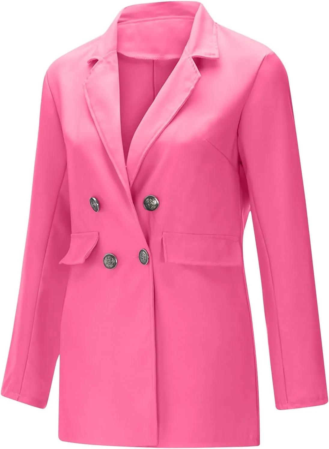 Blazers for Women Plus Size Lightweight Double Breasted Long Sleeve Suits Jackets Business Casual Work Blazer Pockets