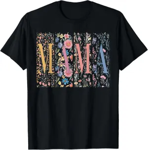 Boho Floral Mama Mothers Day T-Shirt