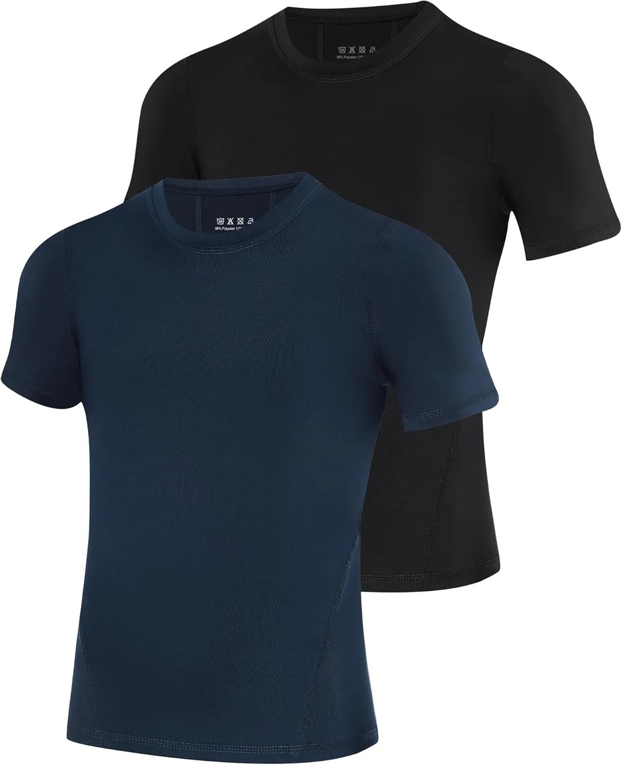 Boys Compression Shirt Short Sleeve Youth Athletic Undershirt Kids Base Layer T-Shirt for Football Basketball