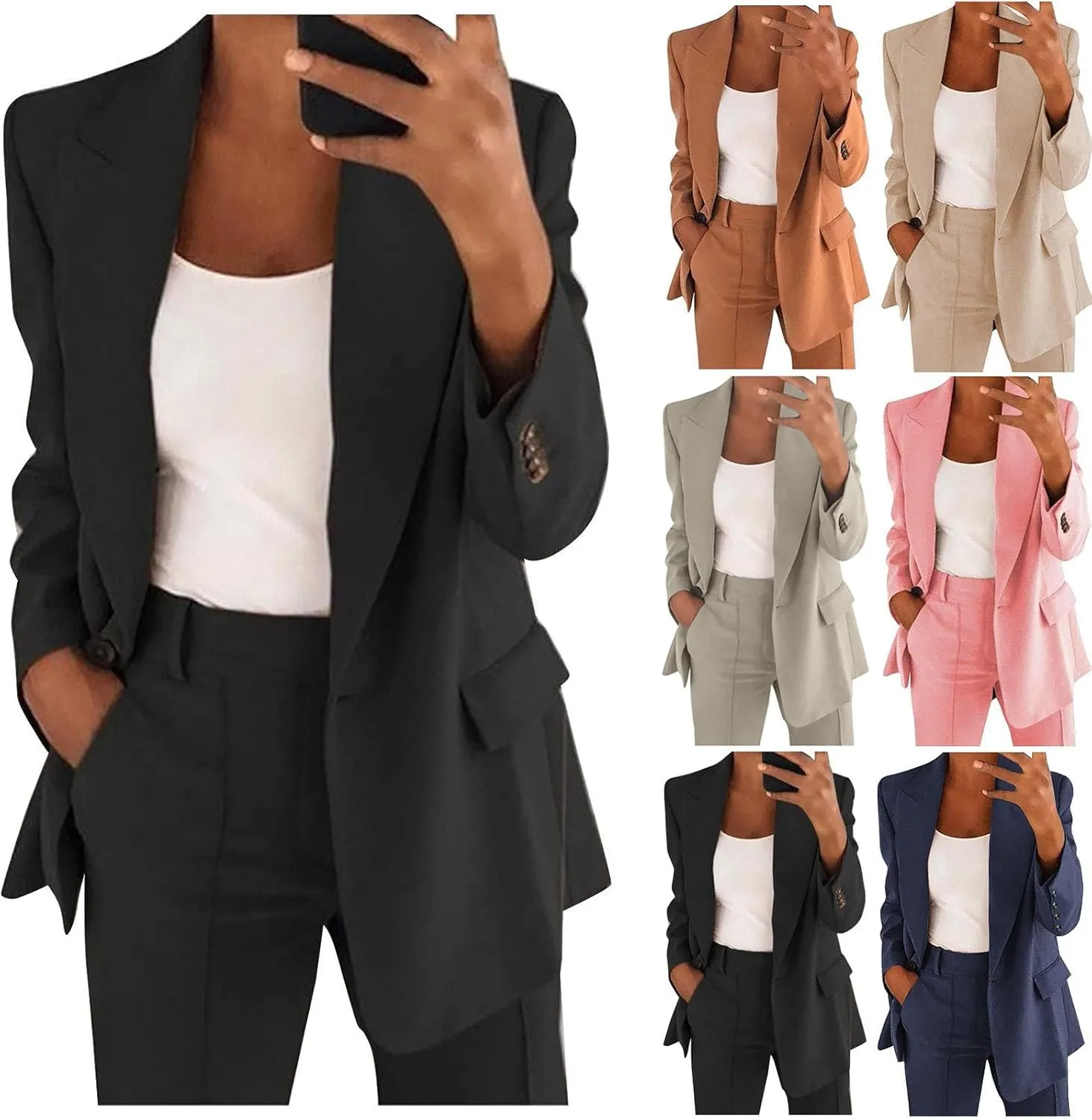 Business Casual Outfits for Women Professional Pant Suits 2 Piece Office Outfit Work Blazer Set Women Dressy Suit 2024