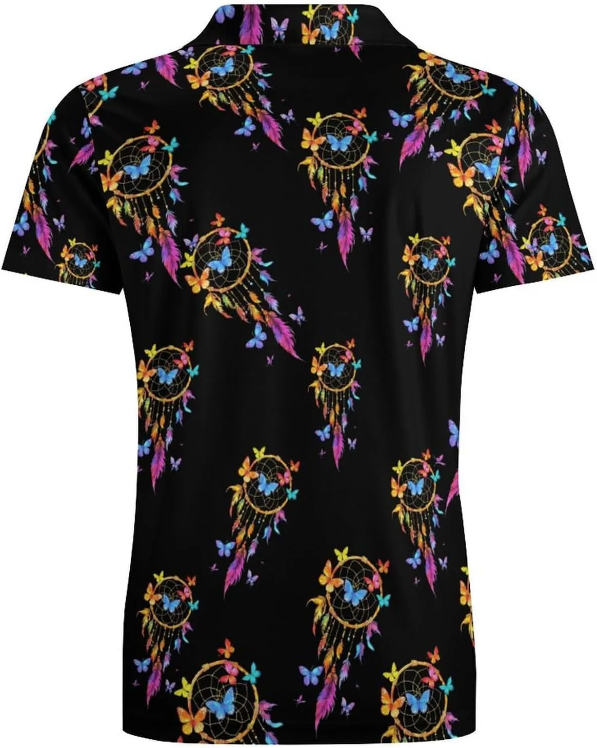 Butterfly Dream Catchers Men's Polo-Shirt Regular-Fit Short Sleeve Sports Quick Dry Golf Tennis T-Shirt