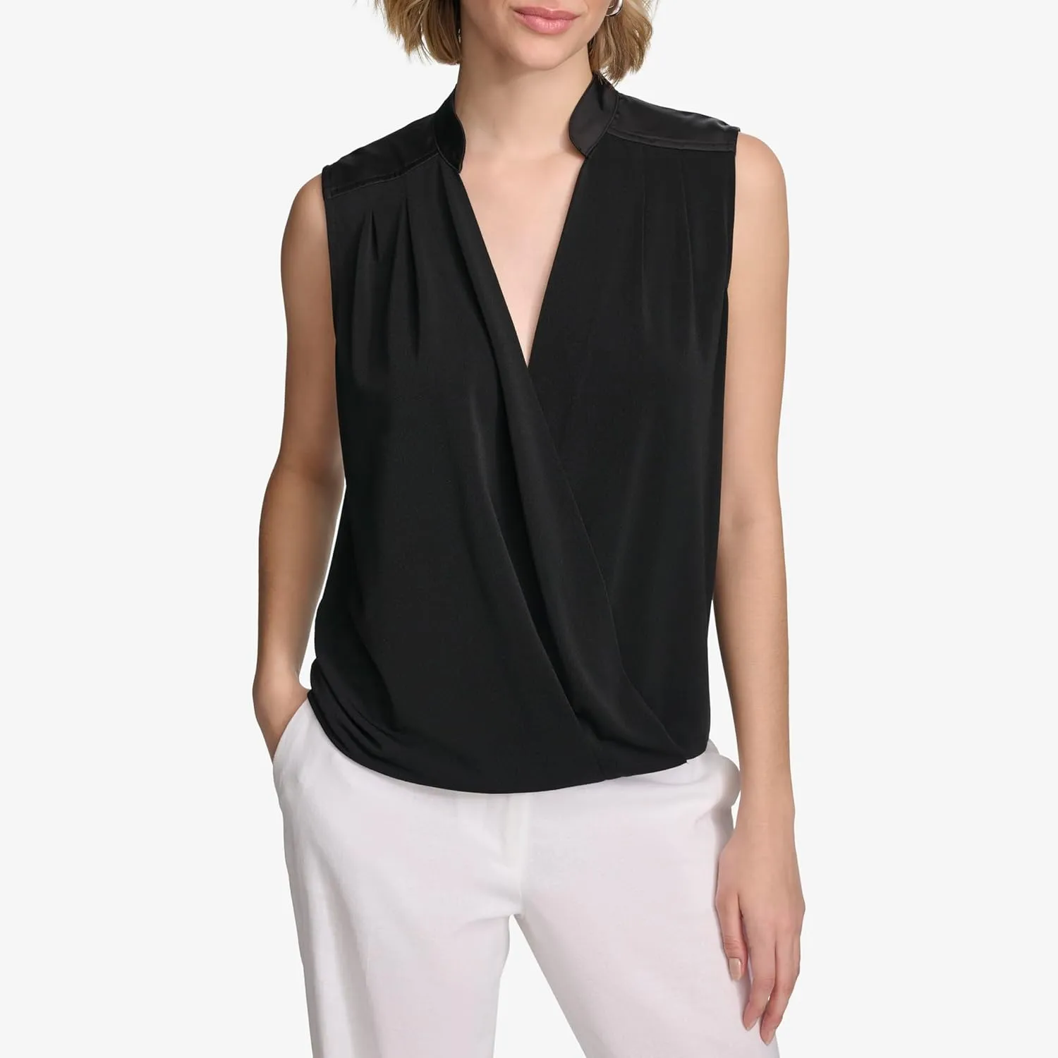 Calvin Klein Women's Draped Sleeveless Top