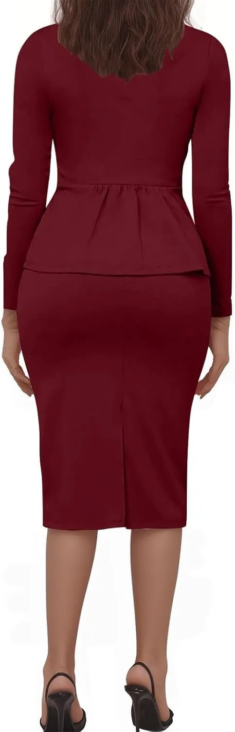 Canbebig Womens Suits 2 Piece Set Lapel Blazer and Pencil Skirt Dressy Suits Business Skirt Suits Work Office Fashion Outfits