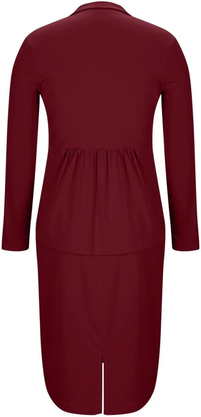 Canbebig Womens Suits 2 Piece Set Lapel Blazer and Pencil Skirt Dressy Suits Business Skirt Suits Work Office Fashion Outfits