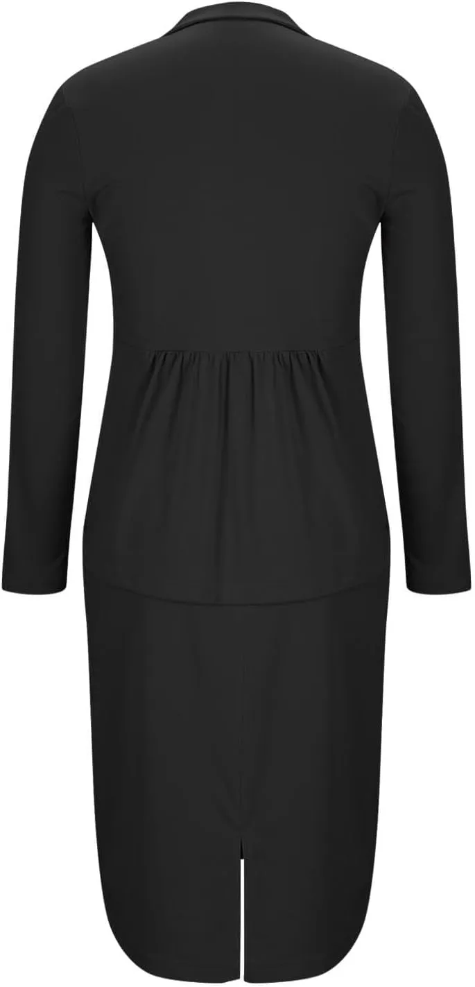 Canbebig Womens Suits 2 Piece Set Lapel Blazer and Pencil Skirt Dressy Suits Business Skirt Suits Work Office Fashion Outfits