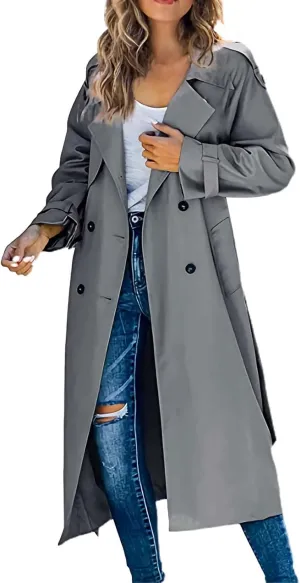 Casual Oversized Fashion Winter Coat Lapel Womens Long Outwear Women'S Coat Oversized Windproof Short Trench Coat