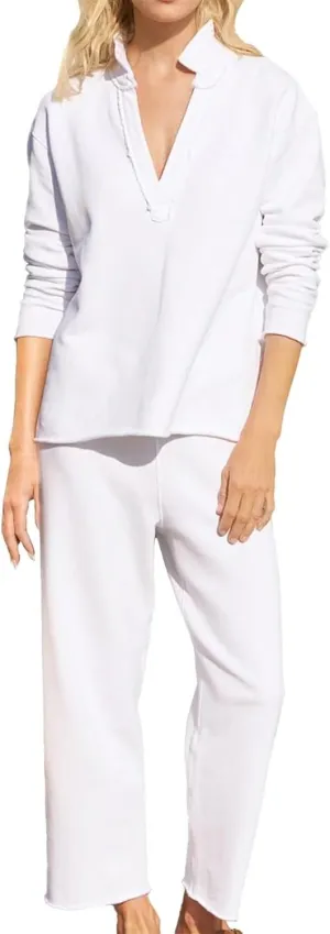 Casual Set for Women V Neck Long Sleeve Pullover Tops Leg Pants Suits Fashion Fall Travel Work Sport Clothes 2 Piece