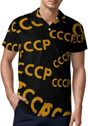 CCCP - USSR Men's Polo-Shirt Regular-Fit Short Sleeve Sports Quick Dry Golf Tennis T-Shirt