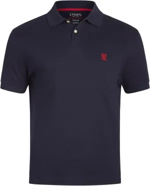 Chaps Men's Polo Shirt - Classic Fit Short Sleeve 2-Button Double Knit Cotton Polo Shirt (S-XL)