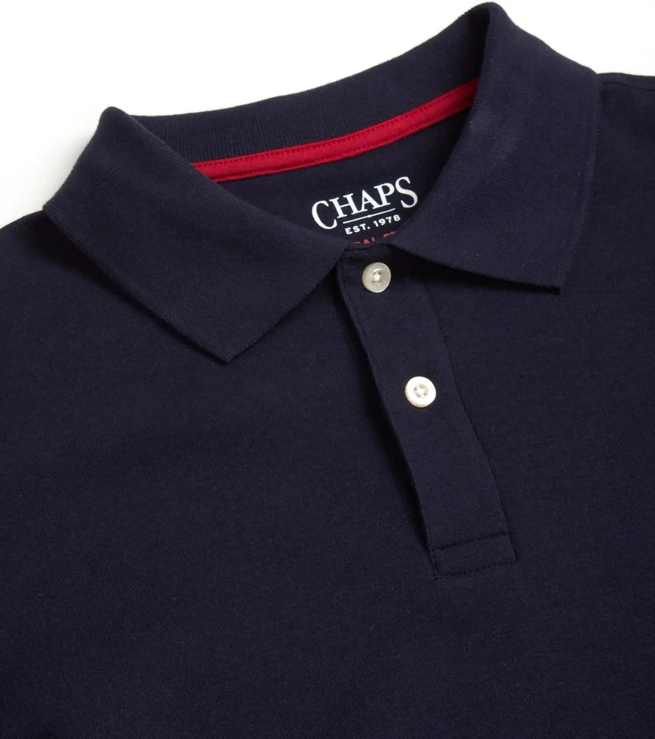 Chaps Men's Polo Shirt - Classic Fit Short Sleeve 2-Button Double Knit Cotton Polo Shirt (S-XL)