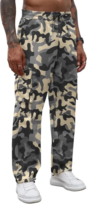 COOFANDY Men's Casual Cargo Pants Cotton Drawstring Athletic Jogger Sweatpants