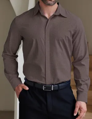 COOFANDY Men's Formal Dress Shirt Hidden Button Front Wrinkle Free Shirt Regular Fit Stretch Business Casual Shirts