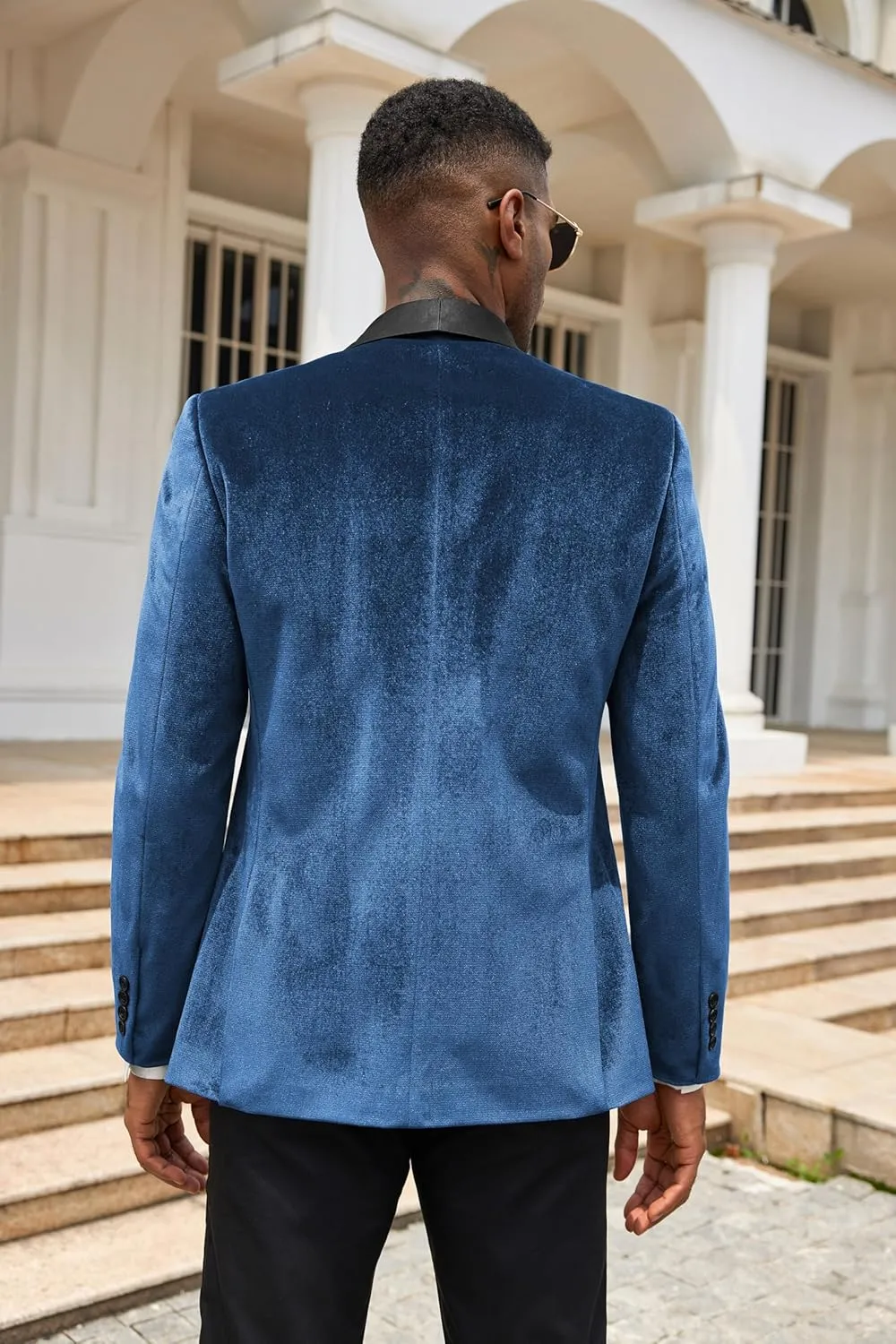 COOFANDY Men's Velvet Tuxedo One Button Jacket Dinner Prom Wedding Blazer Jacket