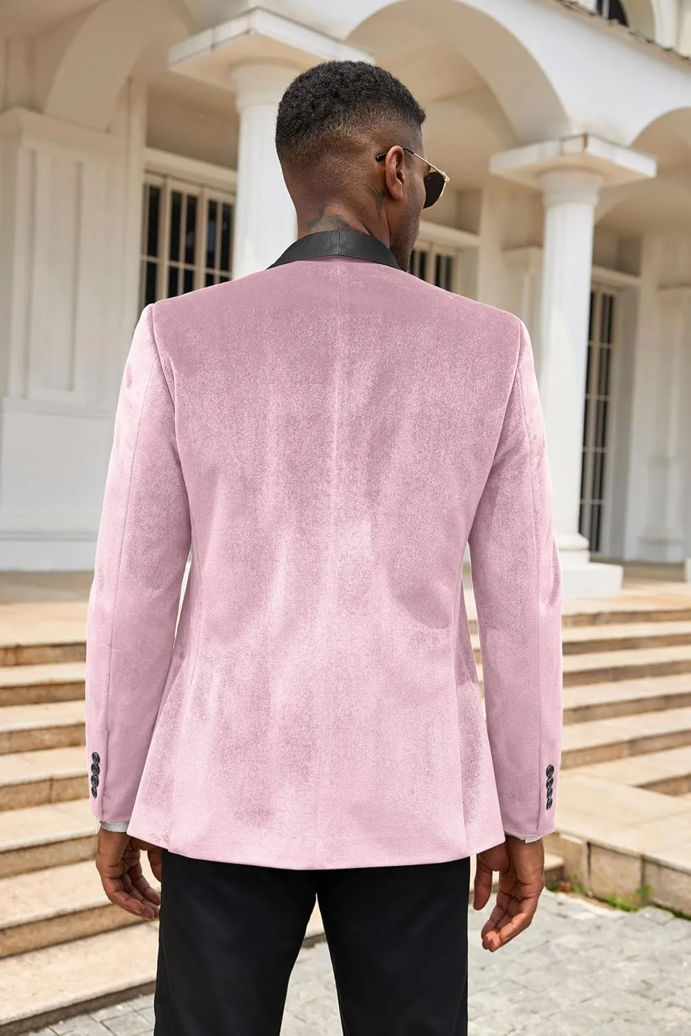 COOFANDY Men's Velvet Tuxedo One Button Jacket Dinner Prom Wedding Blazer Jacket