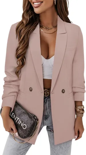 CRAZY GRID Women Business Casual Blazer Jacket Fashion with Lined Work Professional Suit Jacket