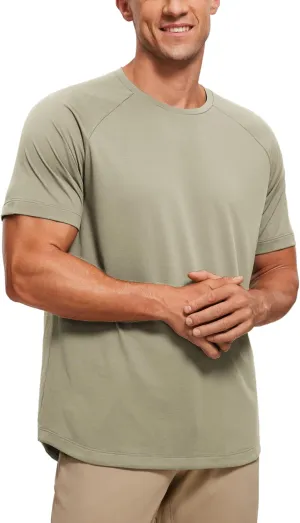 CRZ YOGA Lightweight Short Sleeve T-Shirt for Men Quick Dry Workout Running Athletic Tee Shirt Tops