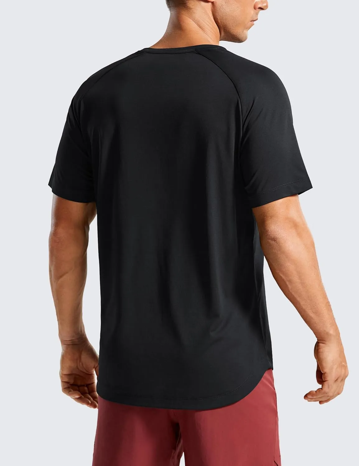 CRZ YOGA Lightweight Short Sleeve T-Shirt for Men Quick Dry Workout Running Athletic Tee Shirt Tops