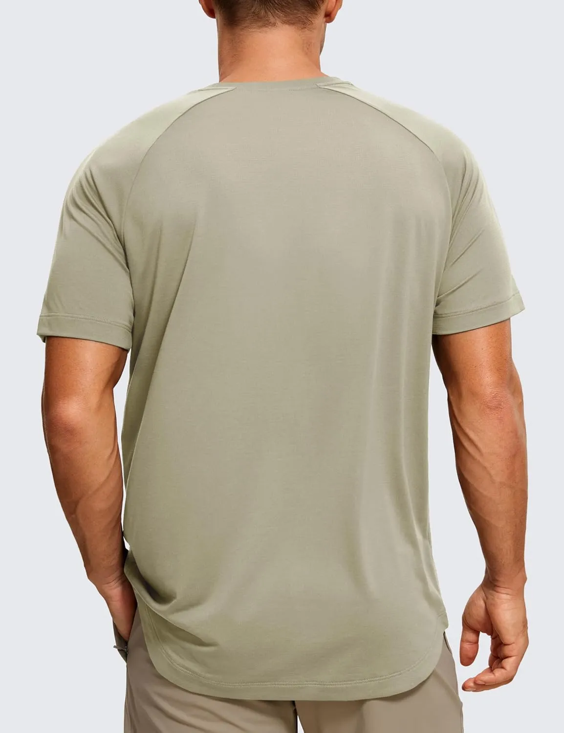 CRZ YOGA Lightweight Short Sleeve T-Shirt for Men Quick Dry Workout Running Athletic Tee Shirt Tops