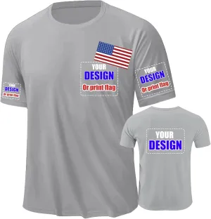 Custom Shirt for Men, Quick Dry Bird's-Eye Knit Polyester, Design Your Own Shirts, Customized T-Shirt Front & Back