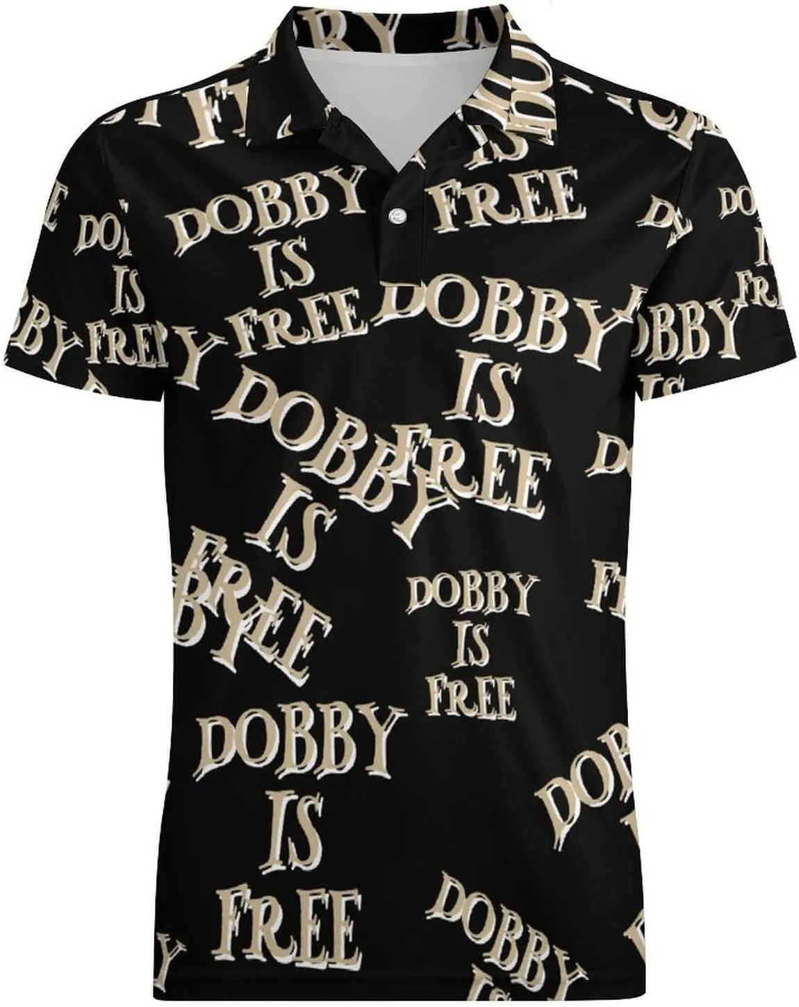 Dobby Is Free Men's Polo-Shirt Regular-Fit Short Sleeve Sports Quick Dry Golf Tennis T-Shirt