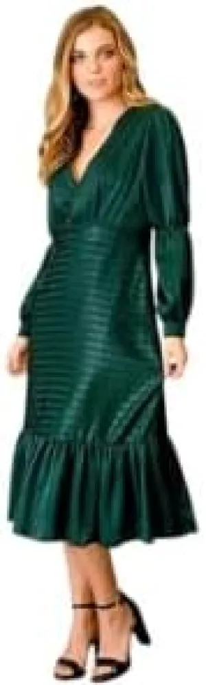 Elegant Formal Midi Camisole Dress for Women Timeless Sophistication and Flawless Fit for Special Occasions Elegant Dress Embroidered Dress for Women Sweetheart Neckline Backless Forest Green