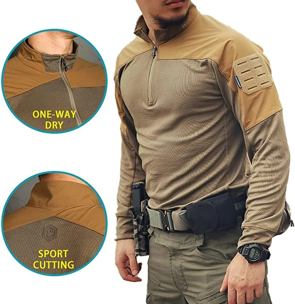 EMERSONGEAR Men's Tactical Long Sleeve Shirt, Combat Airsoft Paintball Hiking Quick Dry Slim Fit T-Shirt