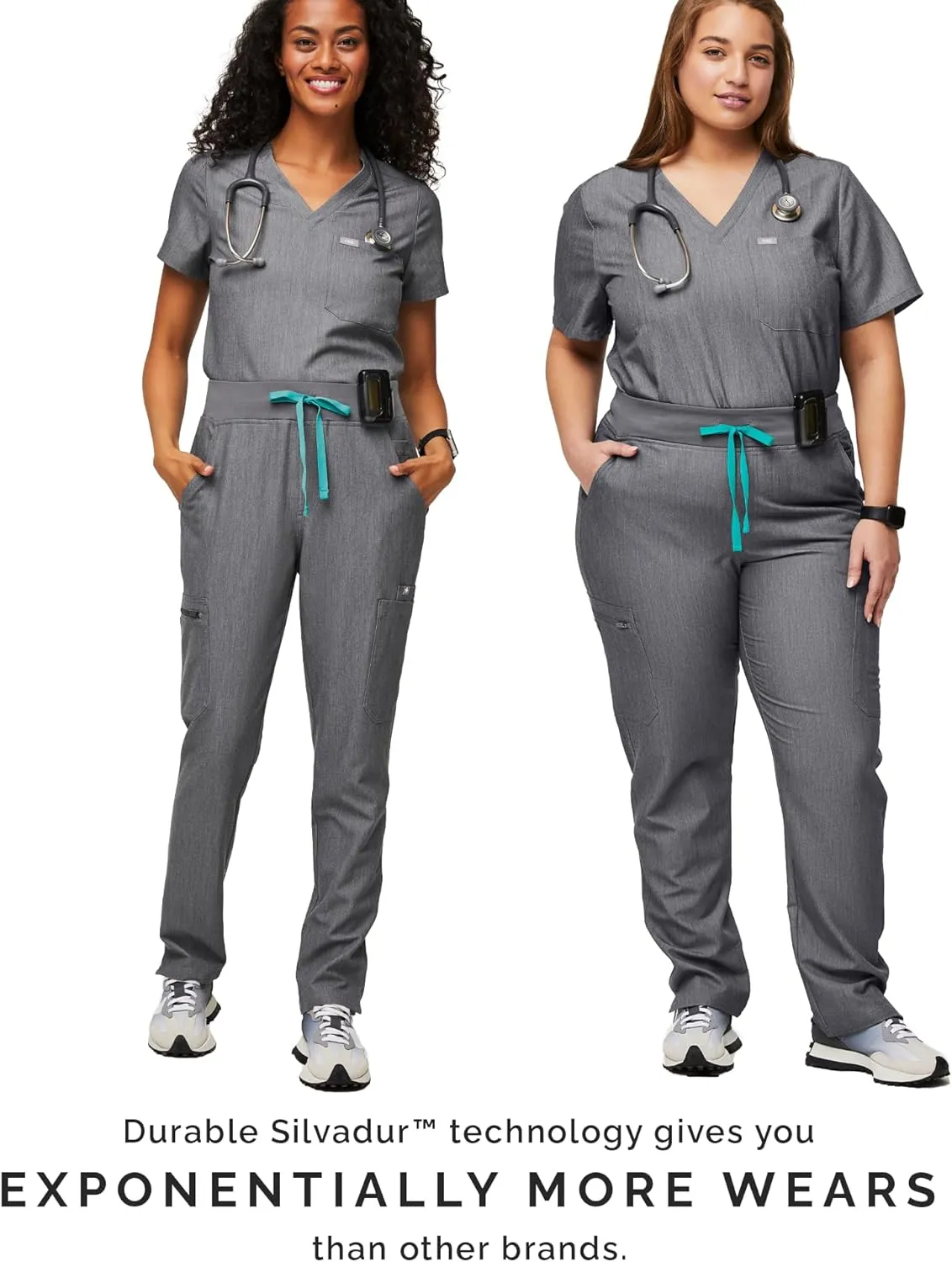 FIGS YOLA High Waisted Skinny Scrub Pants for Women  11 Pockets, 4-Way Stretch, Yoga Waistband Womens Scrub Pants